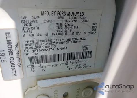 2010 Ford F-250 King Ranch/Lariat/Xl/Xlt z USA, uszkodzony, nr VIN 1FTSW2A57AEA16018